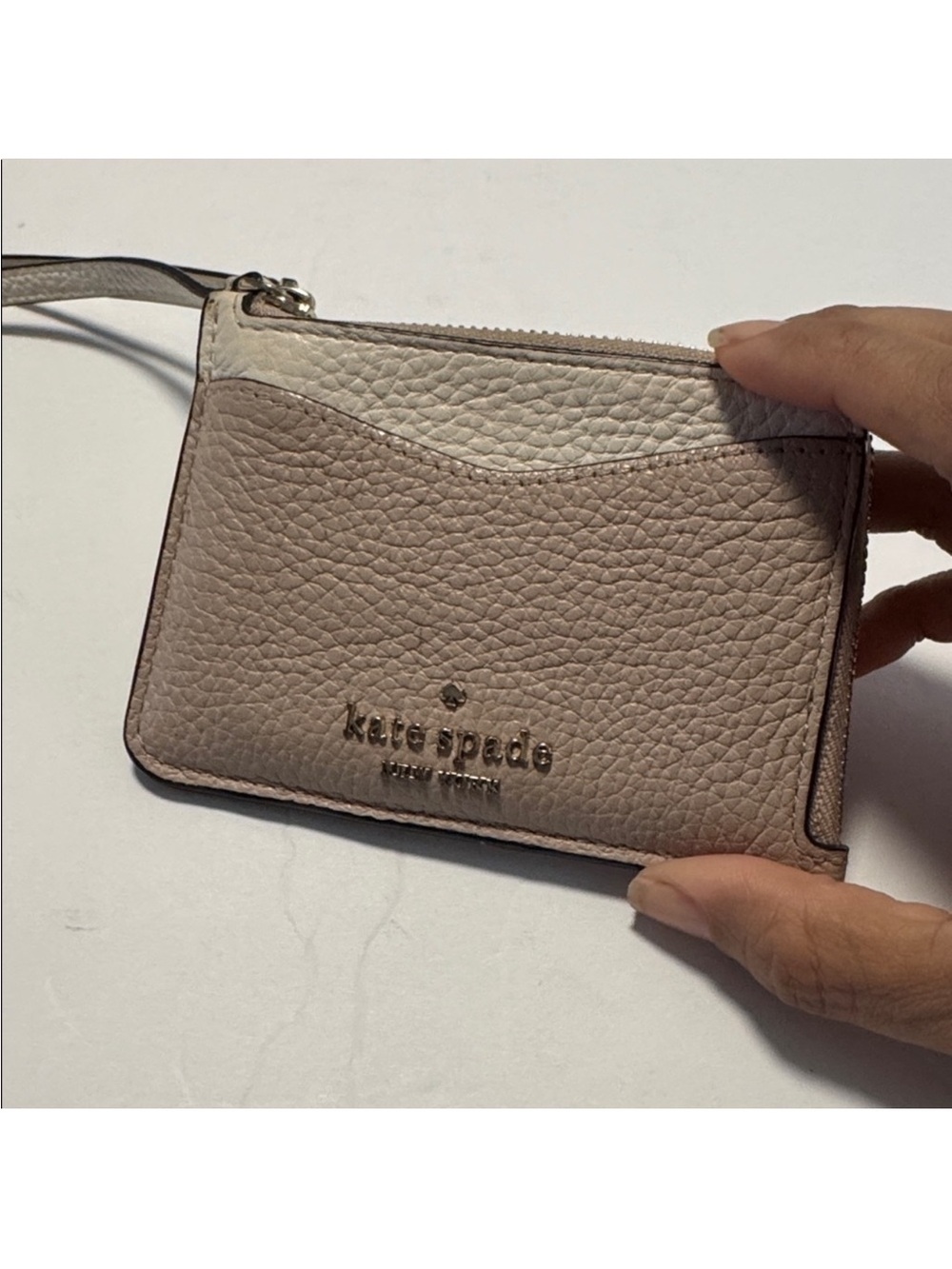 Kate Spade Small Pebbled Leather Card Holder with Zipper